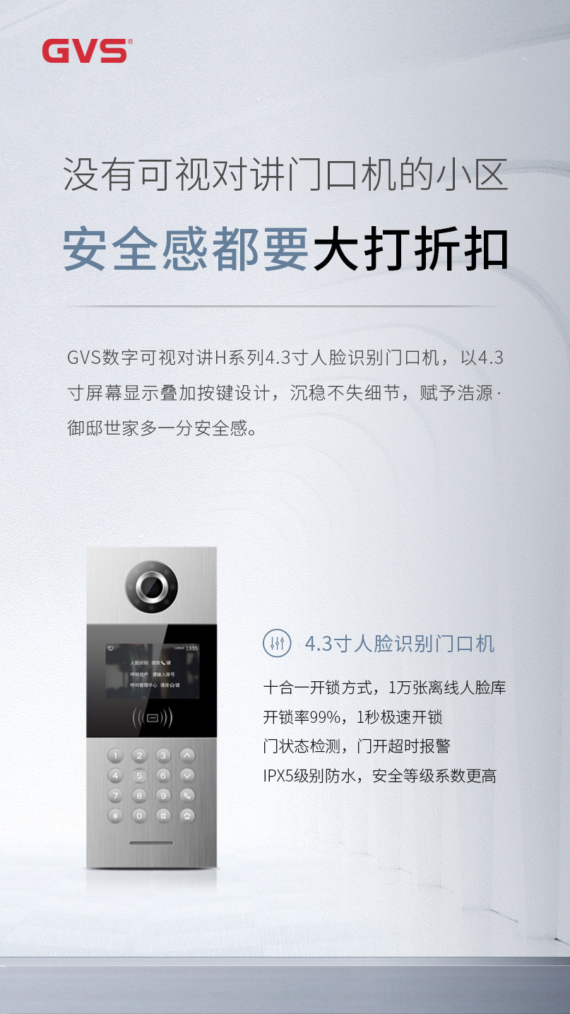 安防可視對講、人臉識別開門一體化功能場景